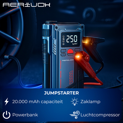 Aerivox™  | 4-in-1 Jumpstarter met Luchtcompressor, Powerbank & Zaklamp